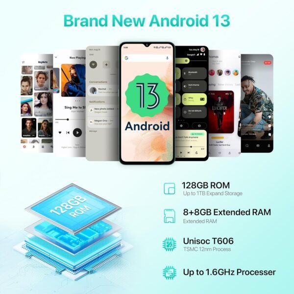 UMIDIGI A15C (16+128GB) Android 13 NFC Unlocked Cell Phone|48MP Camera|5000mAh Battery-Graphite Black - Image 5