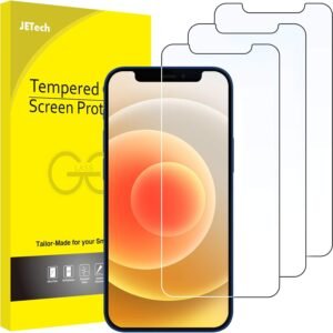 JETech Screen Protector for iPhone 12/12 Pro 6.1-Inch, Tempered Glass Film, 3-Pack