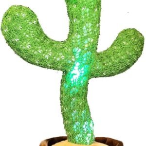 Pbooo Juguete de cactus bailarín que imita, habla y repite cantar, 120 canciones para bebé, 15S, graba tu sonido, canta, baila, grabación, LED