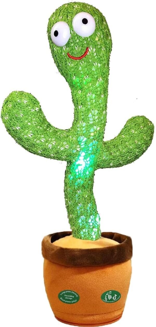 Pbooo Juguete de cactus bailarín que imita, habla y repite cantar, 120 canciones para bebé, 15S, graba tu sonido, canta, baila, grabación, LED