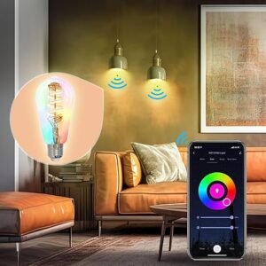 MOES Bombillas LED Smart ST64 Edison, bombillas inteligentes WiFi ST21 que cambian de color, 2700K-6500K CW y RGB regulables, control remoto Smart Life, funciona con Alexa/Google Home, 470lm 5W