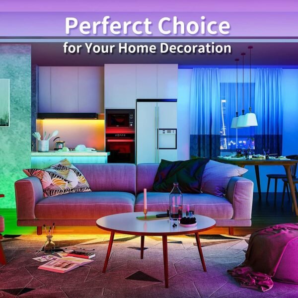 Tenmiro Led Lights for Bedroom 100ft(2 Rolls of 50ft) Smart Music Sync Color Changing LED Strip Lights with App and Remote Control RGB LED Strip, LED Lights for Room Home Party Decoration - Image 3