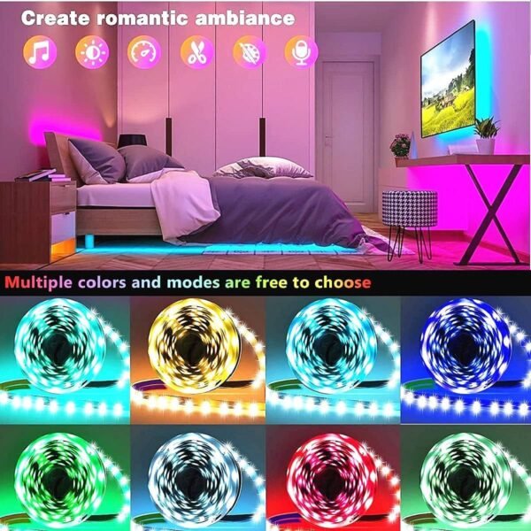 Tenmiro Led Lights for Bedroom 100ft(2 Rolls of 50ft) Smart Music Sync Color Changing LED Strip Lights with App and Remote Control RGB LED Strip, LED Lights for Room Home Party Decoration - Image 4