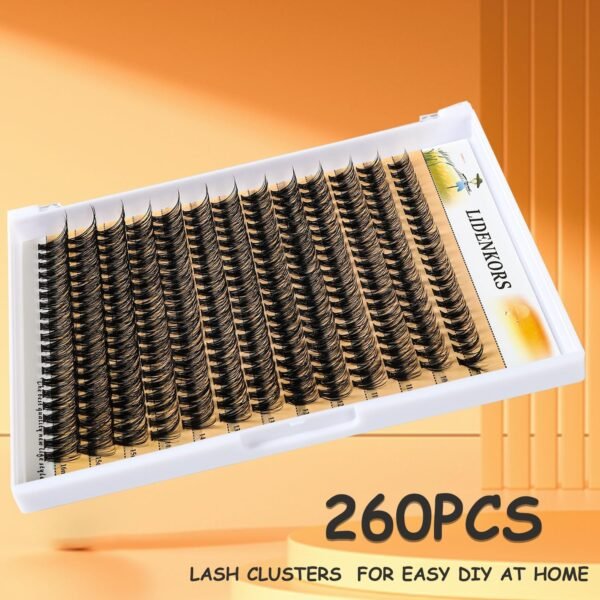 Lash Clusters Fluffy Lash Extensions Natural Individual Lashes Cluster Lashes D Curl 9-16mm mix Eyelash Clusters Faux Cils Extension Mink False Eyelashes Diy Eyelash Extensions (260-40D-0.07D-mix 9-16mm) - Image 6