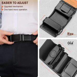 BULLIANT - Cinturón con diseño ajustable de trinquete deslizante para hombre, para usar con pantalón de vestir y camisa Oxford, ajustable a medida