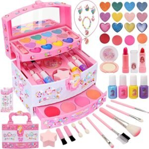 Juguetes para niñas, kit de maquillaje lavable para niñas de 3, 4, 5, 6, 7, 8, 9, 10, 11, 12 años, regalos para niñas, maquillaje para niñas, juguetes de princesa, vestidos de princesa para niñas