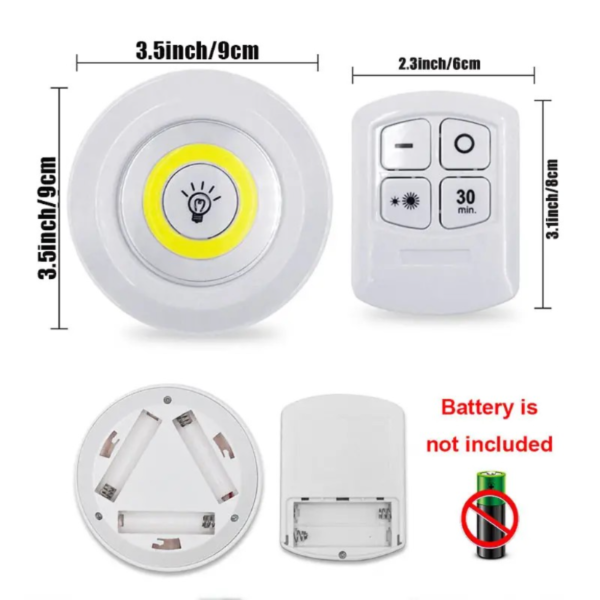 6pcs/3pcs Elegant COB LED Wireless Lights with Handy Remote – Bright Under-Cabinet Lighting for Kitchen, Wardrobe, and More, Easy Installation - Image 4