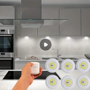 6pcs/3pcs/1pc Wireless LED Under-Cabinet Night Lights with COB Technology, Remote Control, and Infrared Sensor - Battery Powered, Easy Installation, and Energy Efficient for Wardrobe, Kitchen, and More
