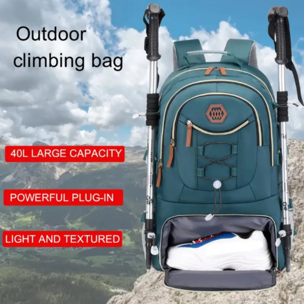 Large Capacity Waterproof Outdoor Backpack - Spacious & Durable with Laptop Compartment & Shoe Storage - Perfect for Sports, Camping, Travel, School, and Unisex Style - A Stylish Gift for Easter & Valentines - Image 3