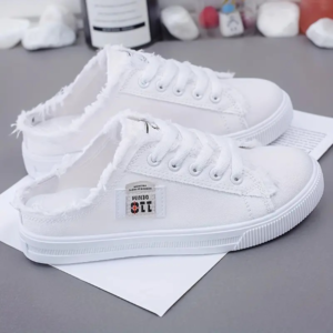 Trendy Solid Color Canvas Shoes Platform Round Toe All-match Lace Up Breathable Slip On Shoes, Casual Versatile Summer Sneakers, Women's Footwear