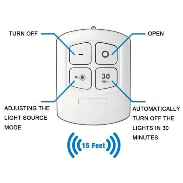 6pcs/3pcs/1pc Wireless LED Under-Cabinet Night Lights with COB Technology, Remote Control, and Infrared Sensor - Battery Powered, Easy Installation, and Energy Efficient for Wardrobe, Kitchen, and More - Image 3