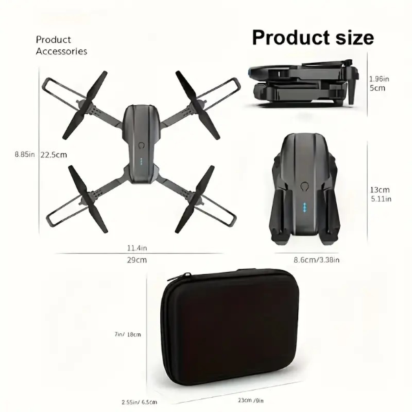 E99 Drone With Camera, Foldable RC Drone, Remote Control Drone Toys For Beginners Men's Gifts, Indoor And Outdoor Affordable UAV, Christmas Halloween Thanksgiving Gift - Image 9