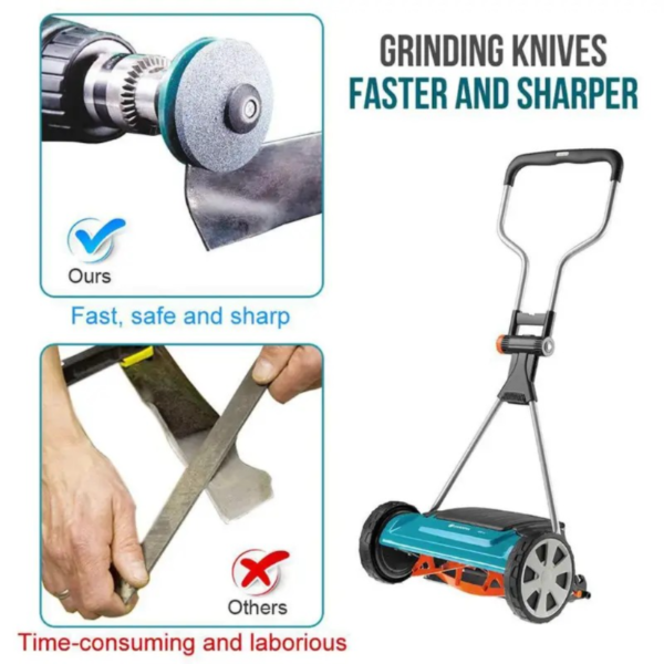 1pc Faster Lawn Mower Sharpener Lawnmower Blade Sharpener Universal Grinding Rotary Drill Cuts, Lawn Mower Parts & Accessories - Image 4