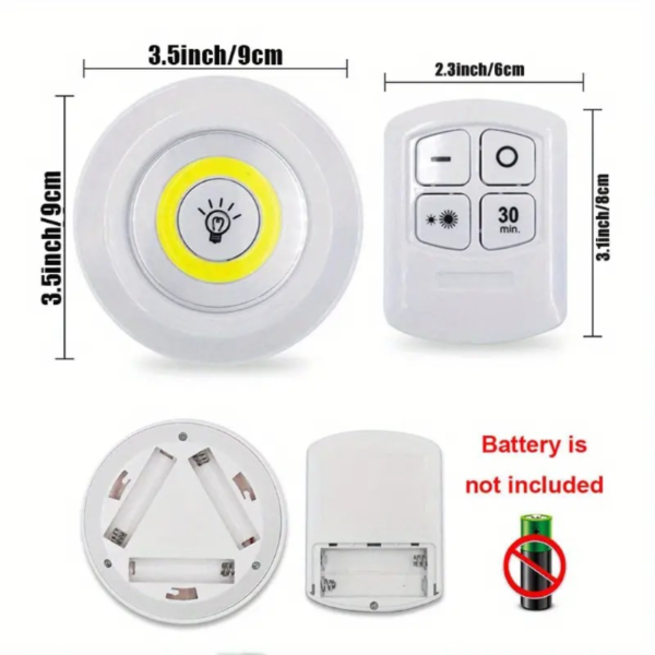 6pcs/3pcs/1pc Wireless LED Under-Cabinet Night Lights with COB Technology, Remote Control, and Infrared Sensor - Battery Powered, Easy Installation, and Energy Efficient for Wardrobe, Kitchen, and More - Image 6