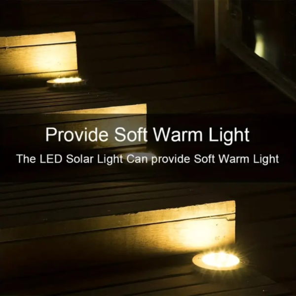 4/8pcs Solar Powered LED Ground Spot Lights - Recessed Polished Stainless Steel Lamp with 8 LEDs, Detachable, Semi-Flush Mount, Nickel Battery, and Installation Hardware - Energy-Efficient Pathway Lighting for Yard, Walkway, Patio, and Lawn - Image 6