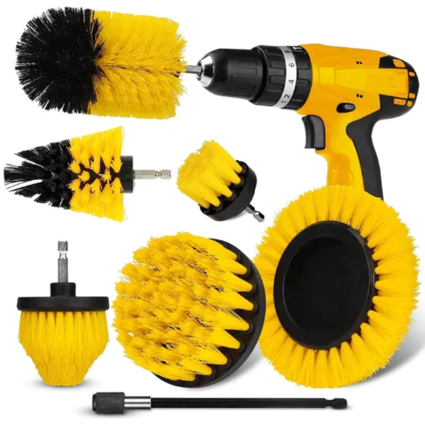 3/4/7/8/22pcs Drill Brush Attachment Set, Power Scrubber Wash Cleaning Brushes Tool Kit, All Purpose Drill Brush With Extension For Grout Floor, Tub Shower Tile, Bathroom, Kitchen Surface And Car.