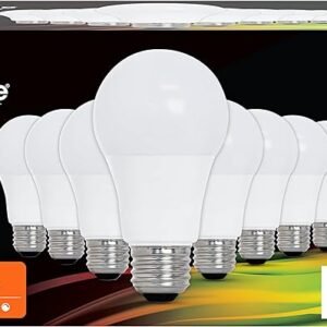 Feit Electric Bombillas LED A19, equivalente a 60 W, regulables, base estándar E26, 90 CRI, 800 lúmenes, blanco suave 2700 K, 120 V, vida útil de 22 años, clasificación húmeda, paquete de 8,