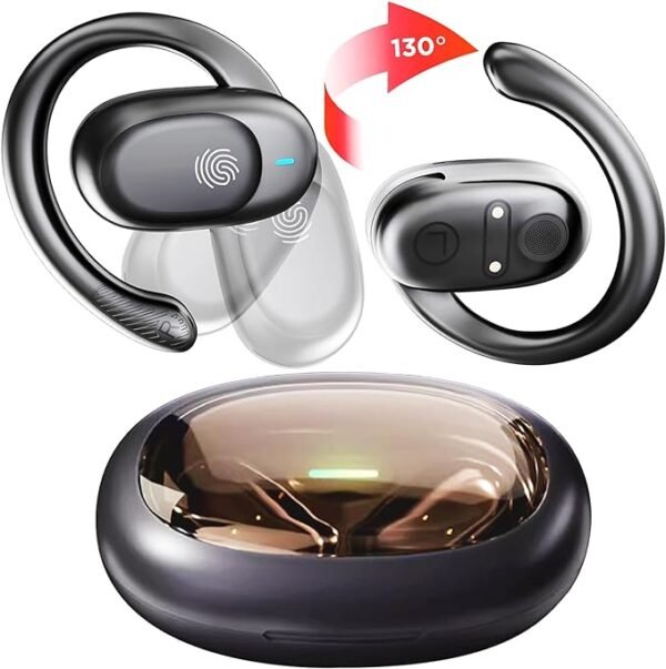 Auriculares Bluetooth inalámbricos 48 horas de reproducción, auriculares deportivos inalámbricos con micrófono, auriculares impermeables para TV, teléfono, computadora portátil (ajustables,