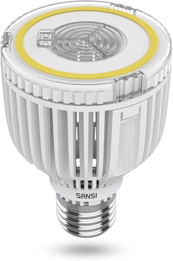 SANSI Bombilla LED A19 equivalente a 350 W, bombilla brillante de 5500 lúmenes, no regulable, bombilla LED blanca de luz diurna E26 de 5000 K, 22.5 años de vida útil de 40 W, bombilla de ahorro