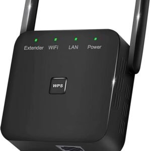 Extensor WiFi, repetidor WiFi, amplificador WiFi, cubre hasta 9860 pies cuadrados y 60 dispositivos, amplificador de Internet, con puerto Ethernet, configuración rápida, amplificador de señal