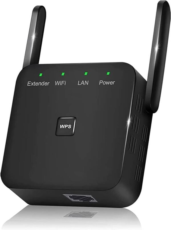 Extensor WiFi, repetidor WiFi, amplificador WiFi, cubre hasta 9860 pies cuadrados y 60 dispositivos, amplificador de Internet, con puerto Ethernet, configuración rápida, amplificador de señal