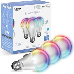 Feit Electric Bombillas inteligentes con cambio de color RGB y blanco sintonizable, bombillas Wifi de 2.4 GHz, no necesita concentrador, funciona con Alexa y Google, regulable 60 W = LED 9 W