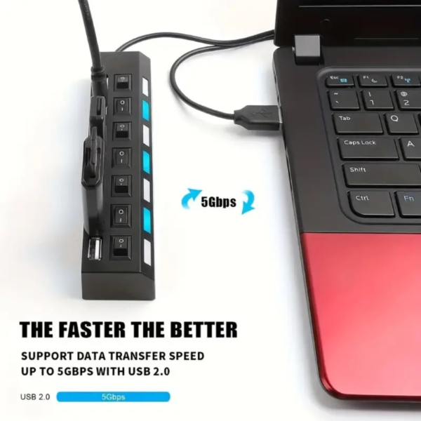 1 Pc 4-port/7-port USB Connector Computer Mouse Keyboard Memory Card Independent Switch Universal Hub - Image 3