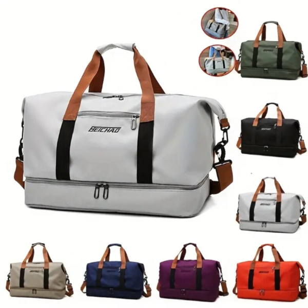 Lightweight Large Capacity Duffle Handbag, Portable Luggage Bag, Versatile Carry On Overnight Bag
