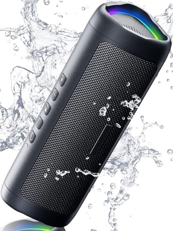 Altavoz Bluetooth con sonido HD, inalámbrico portátil, IPX5 impermeable, hasta 24 horas de reproducción, emparejamiento TWS, BT5.3, para el hogar, fiesta, al aire libre/playa, dispositivos