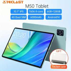 Teclast M50 Tablet Unisoc T606 8-Core 6+8GB RAM 128GB ROM With 1TB Expand, 10.1 Inch TDDI Fully Laminated Display LTE Support Dual SIM Android 14 Tablet 6000mAh Battery, Wi-Fi Tablet, 5MP+13 MP Rear Cameras