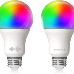 A19 Smart WiFi LED Light Bulbs, RGBCW Multi-Color Changing, Warm to Cool White Dimmable, Work with Alexa & Google Home (No Hub), 60W Equivalent E26, RGB+2700K-6500K, 2 Count