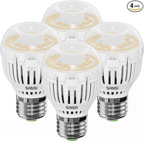 SANSI Bombilla LED A15 equivalente a 100 W, bombilla blanca de luz diurna de 1600 lúmenes, 5000 K, ahorro de energía de 25,000 horas de vida útil, no regulable, bombilla LED de 12 W para iluminación
