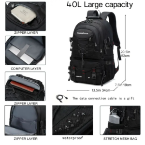 1pc Men's Waterproof Travel Backpack, Mountaineering Hiking Backpack, Outdoor Sports Camping Backpack, Can Hold 17 Inch Computer