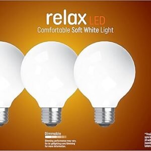 GE Lighting 36948 Bombilla de acabado transparente Refresh HD regulable G25 Globo decorativo 4.5 (reemplazo de 40 W)