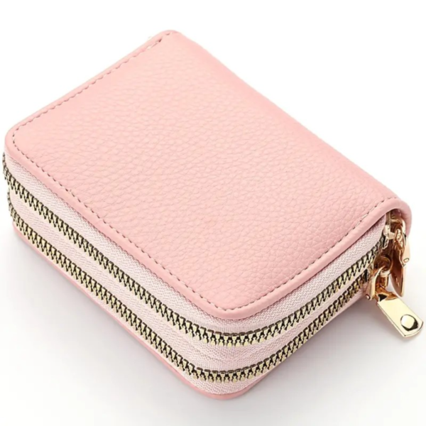 Double Zipper Wallet, Women's Short Credit Card Holder, Multifunctional Large Capacity Coin Purse - Image 4