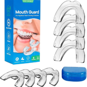 Mouth Guard for Teeth Grinding and Clenching, Pack of 8 with 2 Sizes Moldable Anti Grinding Teeth Protectors for Sleep Sport
