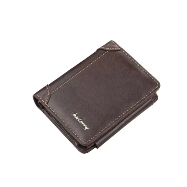 1pc Men's Short Multi-Card Slots Three-fold Zipper Coin Pocket Wallet Fashion Thin Card Bag Give Gifts To Men On Valentine's Day - Image 2