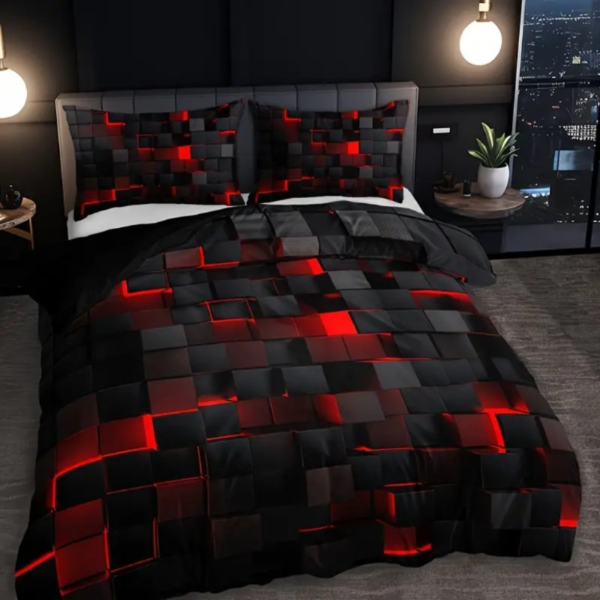 3pcs Duvet Cover Set (1*Duvet Cover + 2*Pillowcase, Without Core), Red Grid Print Bedding Set, Soft Comfortable Duvet Cover, For Bedroom, Guest Room - Image 5