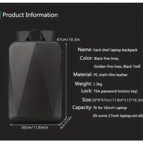 Large Capacity Waterproof Casual Backpack With USB Charging, Business Laptop Backpack For 15.6-17inch, Ideal choice for Gifts, School bags, Valentines Gifts - Image 6
