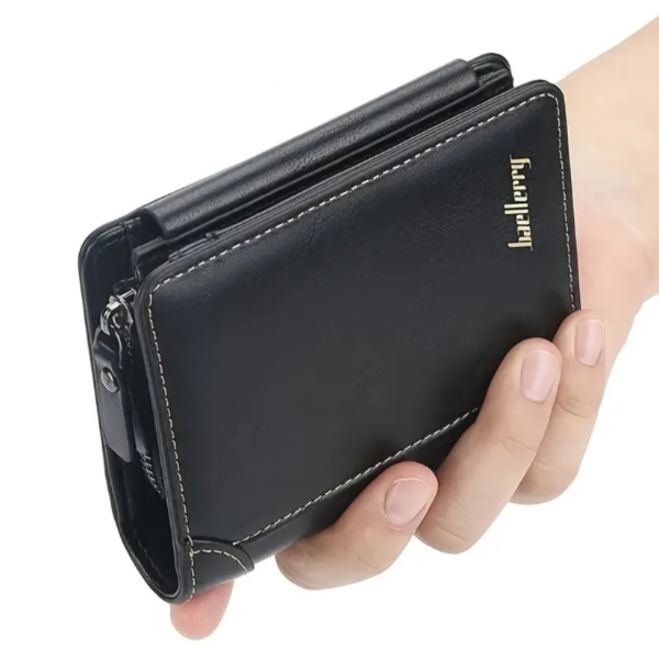1pc Men's Short Multi-Card Slots Three-fold Zipper Coin Pocket Wallet Fashion Thin Card Bag Give Gifts To Men On Valentine's Day - Image 4