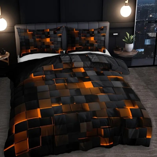 3pcs Duvet Cover Set (1*Duvet Cover + 2*Pillowcase, Without Core), Red Grid Print Bedding Set, Soft Comfortable Duvet Cover, For Bedroom, Guest Room - Image 3