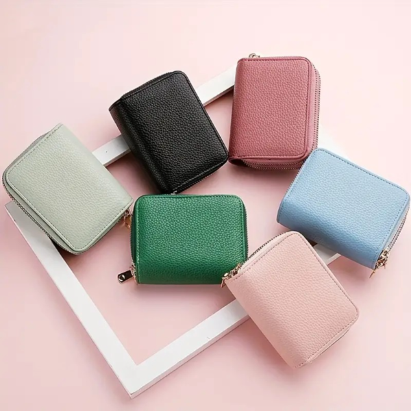 Double Zipper Wallet, Women's Short Credit Card Holder, Multifunctional Large Capacity Coin Purse - Image 3