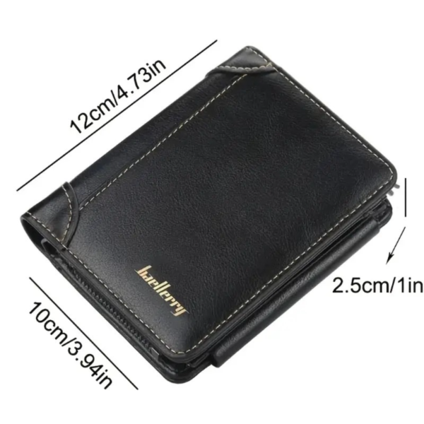 1pc Men's Short Multi-Card Slots Three-fold Zipper Coin Pocket Wallet Fashion Thin Card Bag Give Gifts To Men On Valentine's Day - Image 5