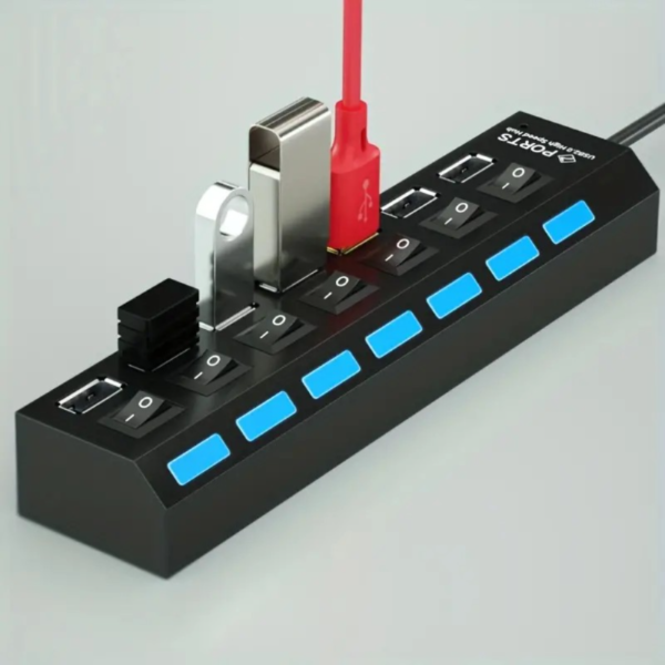 1 Pc 4-port/7-port USB Connector Computer Mouse Keyboard Memory Card Independent Switch Universal Hub - Image 2
