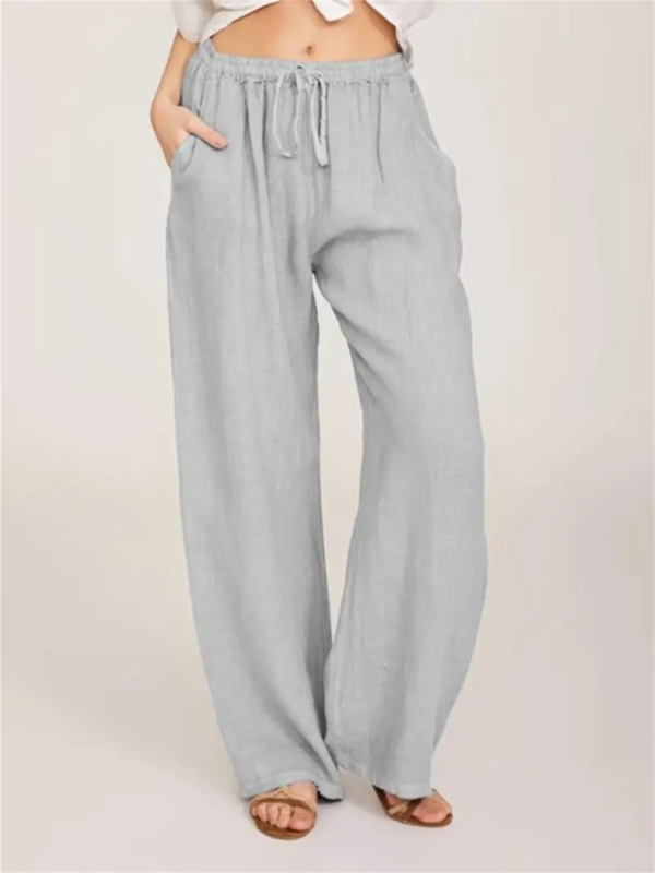 Drawstring Wide Leg Pants, Solid Loose Palazzo Pants, Casual Every Day Pants, Women's Clothing - Image 4