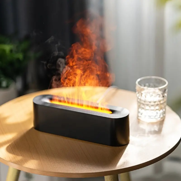 1pc Simulation Flame Aromatherapy Lamp, 5.07oz USB Power Supply RGB Light Timer Humidifier For Bedroom Office Air Purification Decoration - Image 2