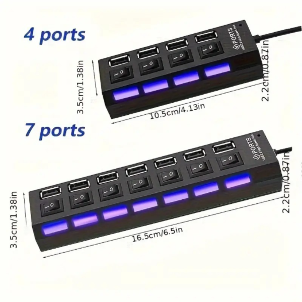 1 Pc 4-port/7-port USB Connector Computer Mouse Keyboard Memory Card Independent Switch Universal Hub - Image 4
