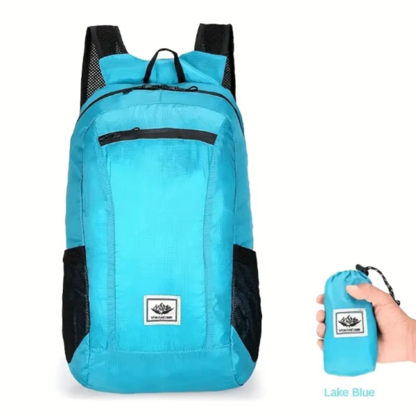 1pc Foldable Waterproof Backpack, Large Capacity Lightweight Printed Sports Bag, Suitable For Outdoor Sports, Riding, Hiking, Camping, Travel - Image 2