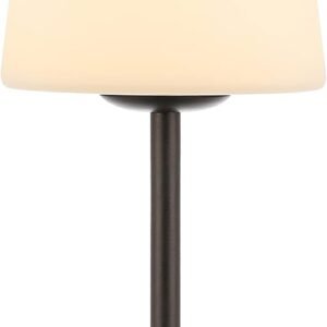 JONATHAN Y JYL7110B Carson - Lámpara de mesa LED integrada recargable de hierro bohemio de 12.75 pulgadas para dormitorio, sala de estar, oficina, bronce aceitado/blanco