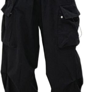 Pantalones cargo de camuflaje para mujer, talla grande, cintura alta, ajustables, rectos, ajuste relajado, holgados, paracaídas, pantalones de senderismo con bolsillo
